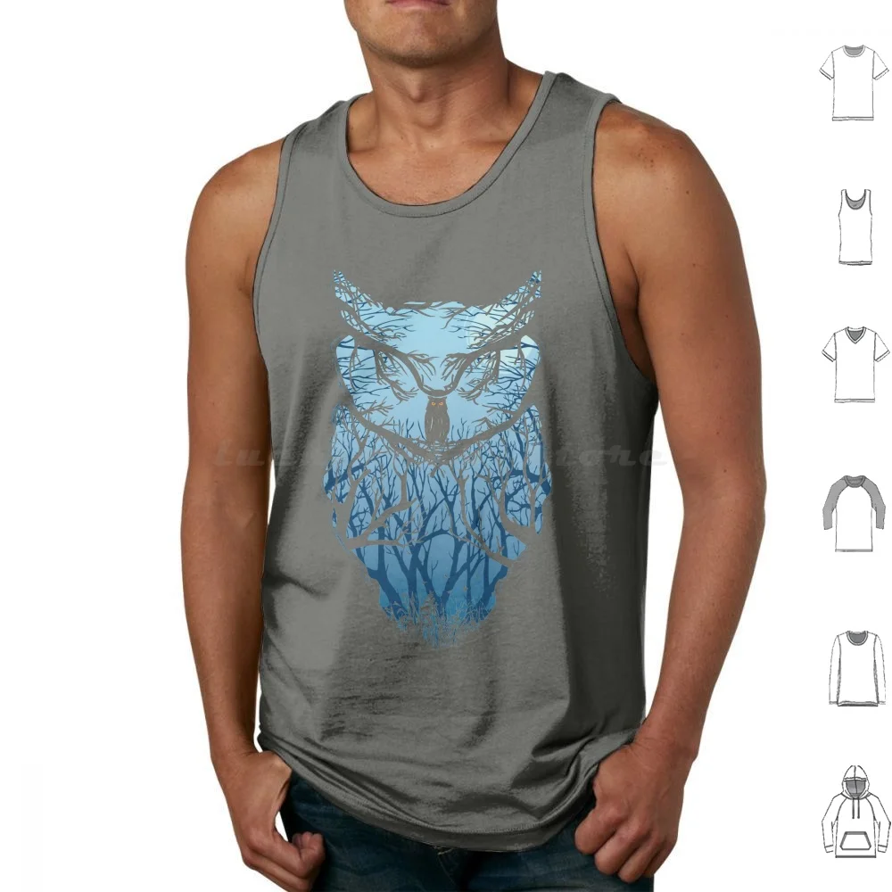 Rising Owl Tank Tops Vest Sleeveless Owls Owl Nature Birds Bird Owl Art Woods Forest Night Noghtowl Cool Nighttime Hoot