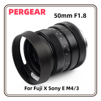 Pergear 50mm F1.8 Manual Focus Prime Fixed Lens APS-C Manual Lens for Fuji X Sony E M4/3 mount Cameras Mirrorless Camera