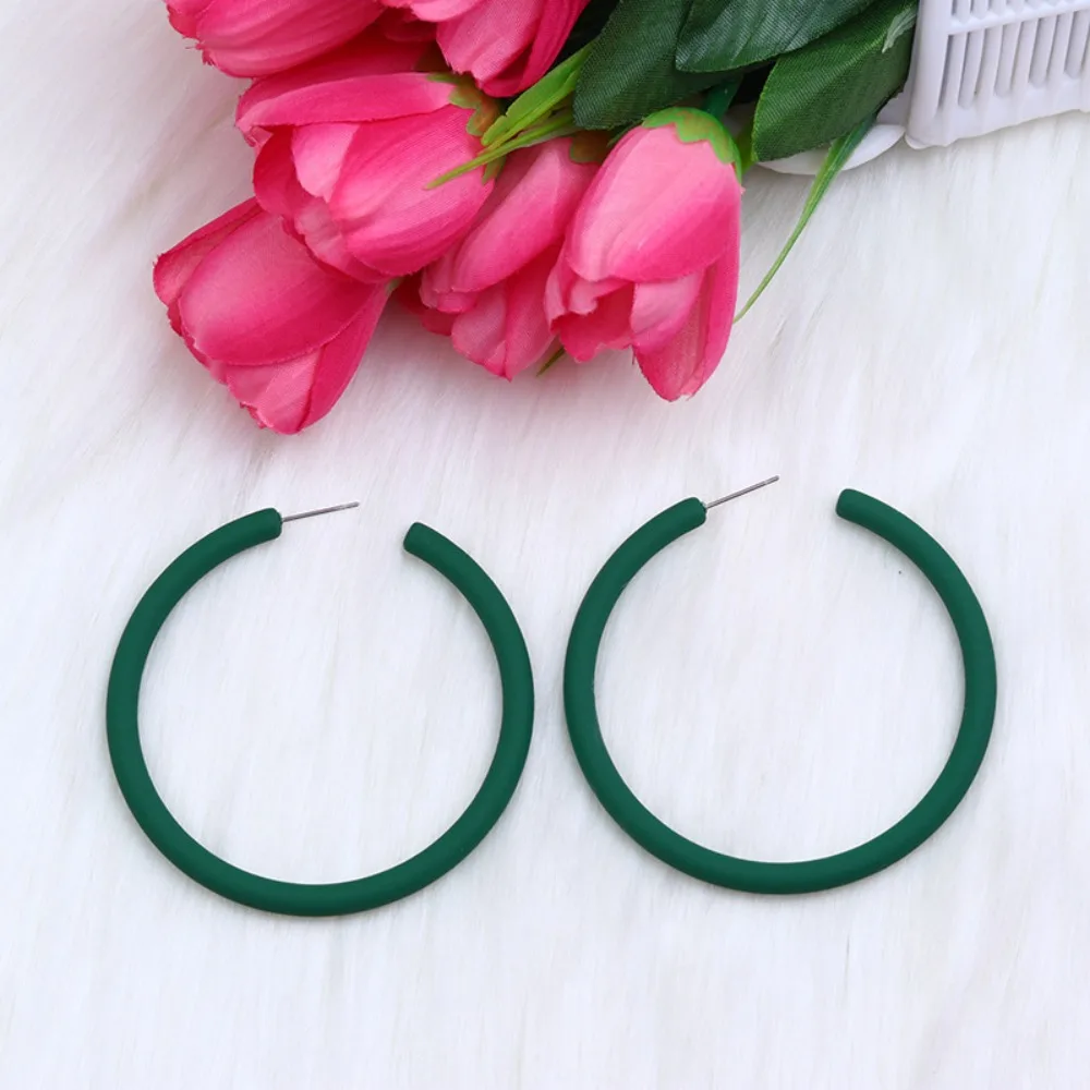 1 pair Fashion Acrylic Circular Earrings Round Circle Ear Jewelry Jewelry Popular Accessories Gift