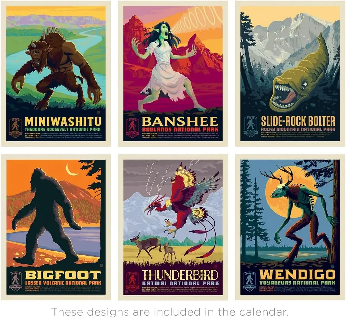 تقويم الوحش 2025، تقويم الديكور للعام الجديد، تقويم الحديقة الأسطوري، تقويم Monster Park هدية عيد الميلاد