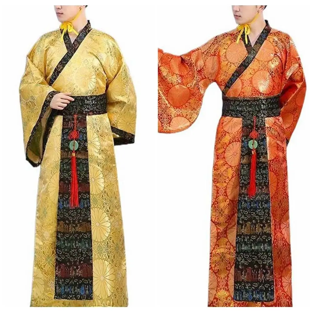 الزي الرجال الصيني القديم Hanfu الإمبراطور الصيني الملك المرحلة الملابس دعوى رداء طقم قبعات الرجال الصينيين فستان القديم سلالة هان