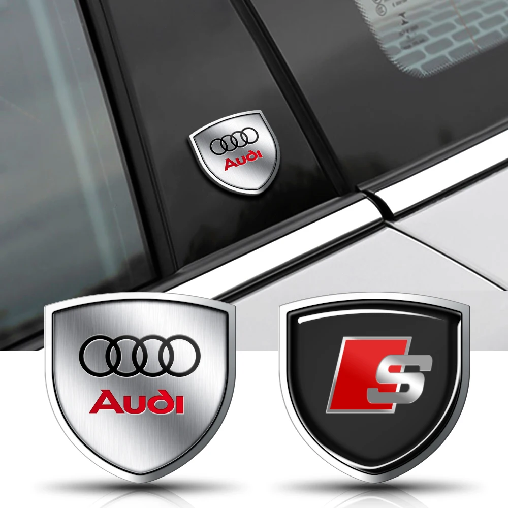 3D Meta Car Sticker Auto Door Shield Emblem Car Body Badge Sticker For Audi A1 A4 A6 A7 RS A5 Q3 Q5 Q7 A8 A3 TT Sline S3 A8 S4