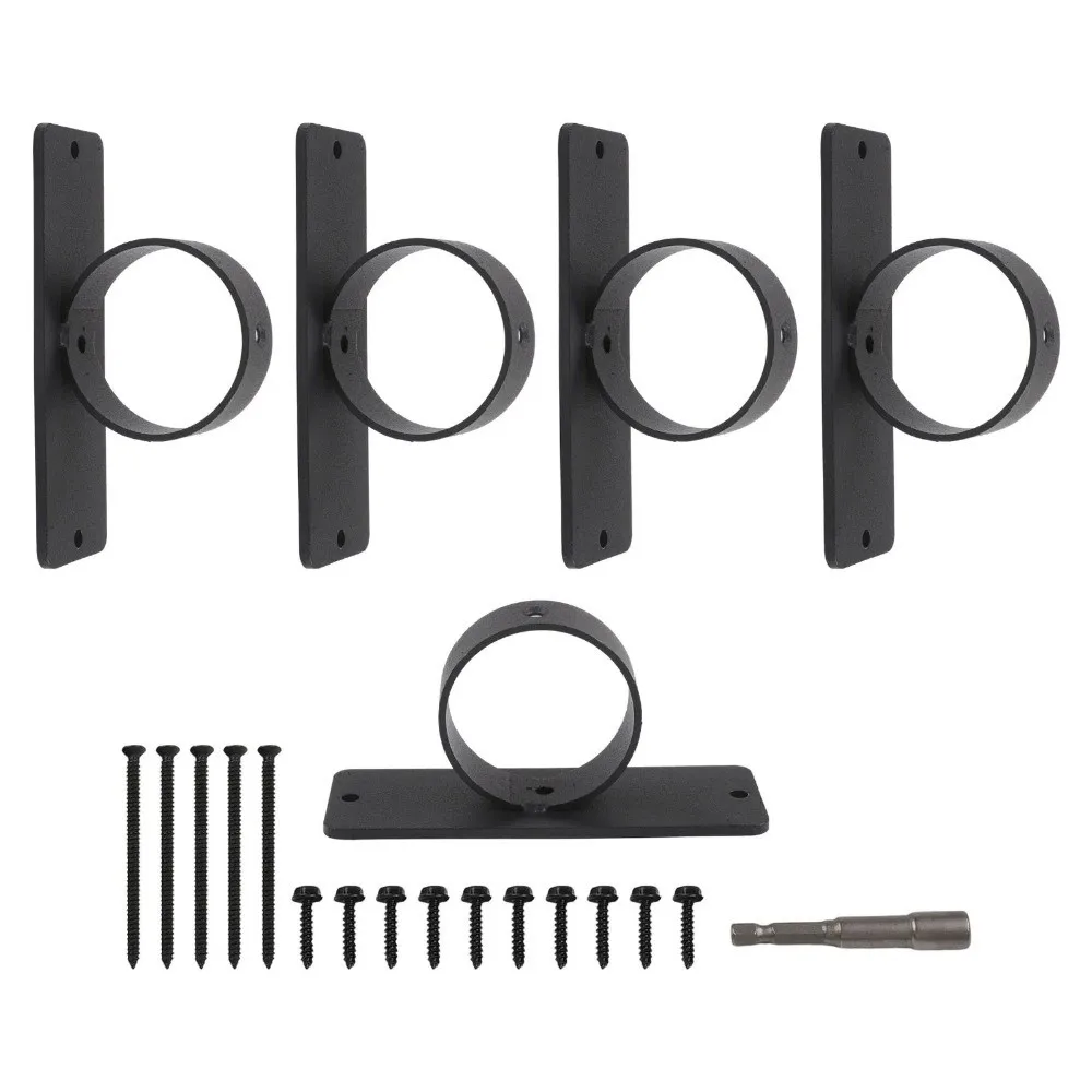 5Pcs Black Rope Fence Brackets Stainless Steel Rust-Proof Battle Ropes Anchor Fence Ring Rope Support Rope Holder