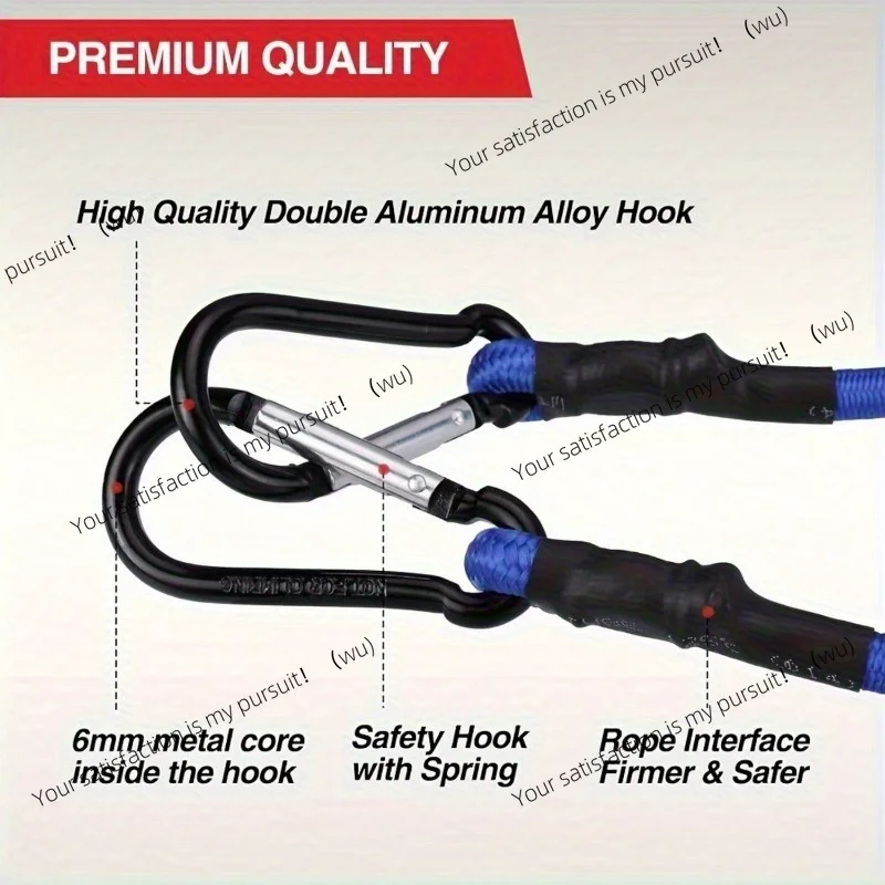 2pcs 24 Inch  Premium Rubber Heavy Duty Strap Strong Elastic Rope For Outdoor Tent, Camping Accessories