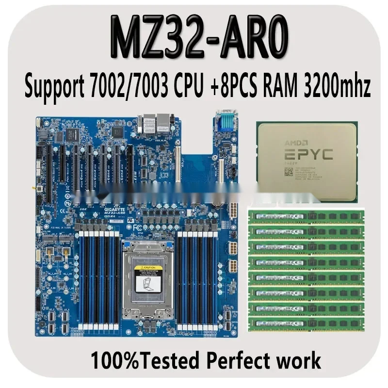 MZ32-AR0 Rev 2.0 Motherboard + EPYC 7402P 7452 7V12 7352 7302 7282 7272 7262 7252 7D12 CPU Processor 16 Channels RAM DDR4