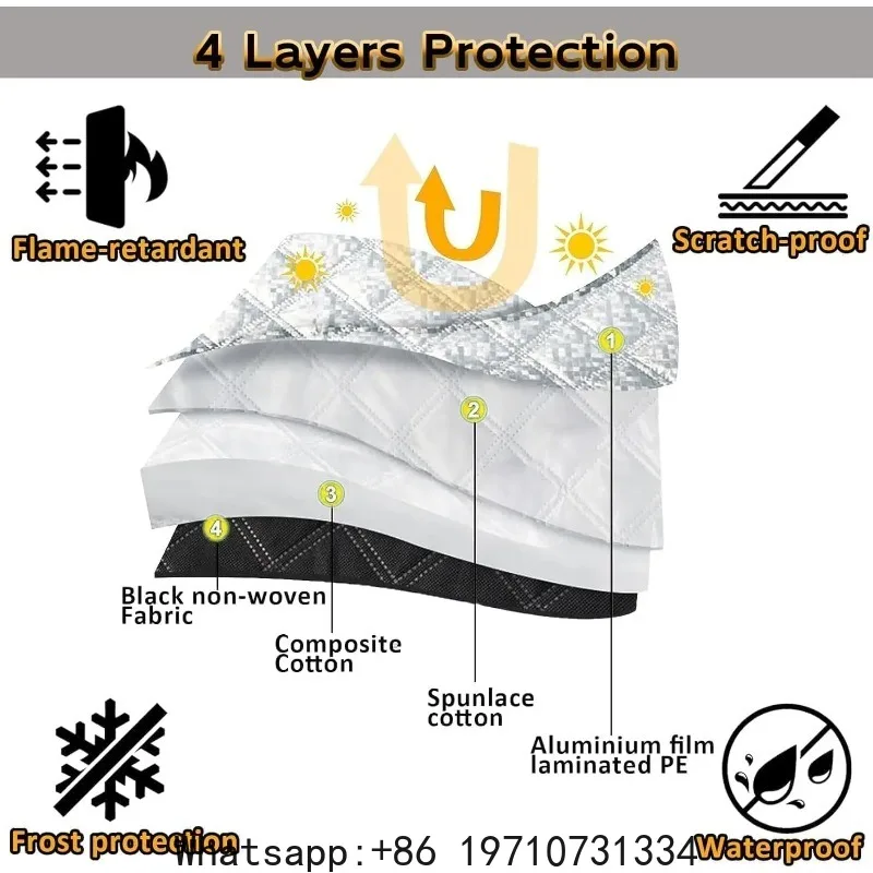 Foldable Car Windshield Sunshade with Storage Pouch,Car Front Window for Top Blocks UV Rays and Sun Heat ,Keeps Vehicle Cooler
