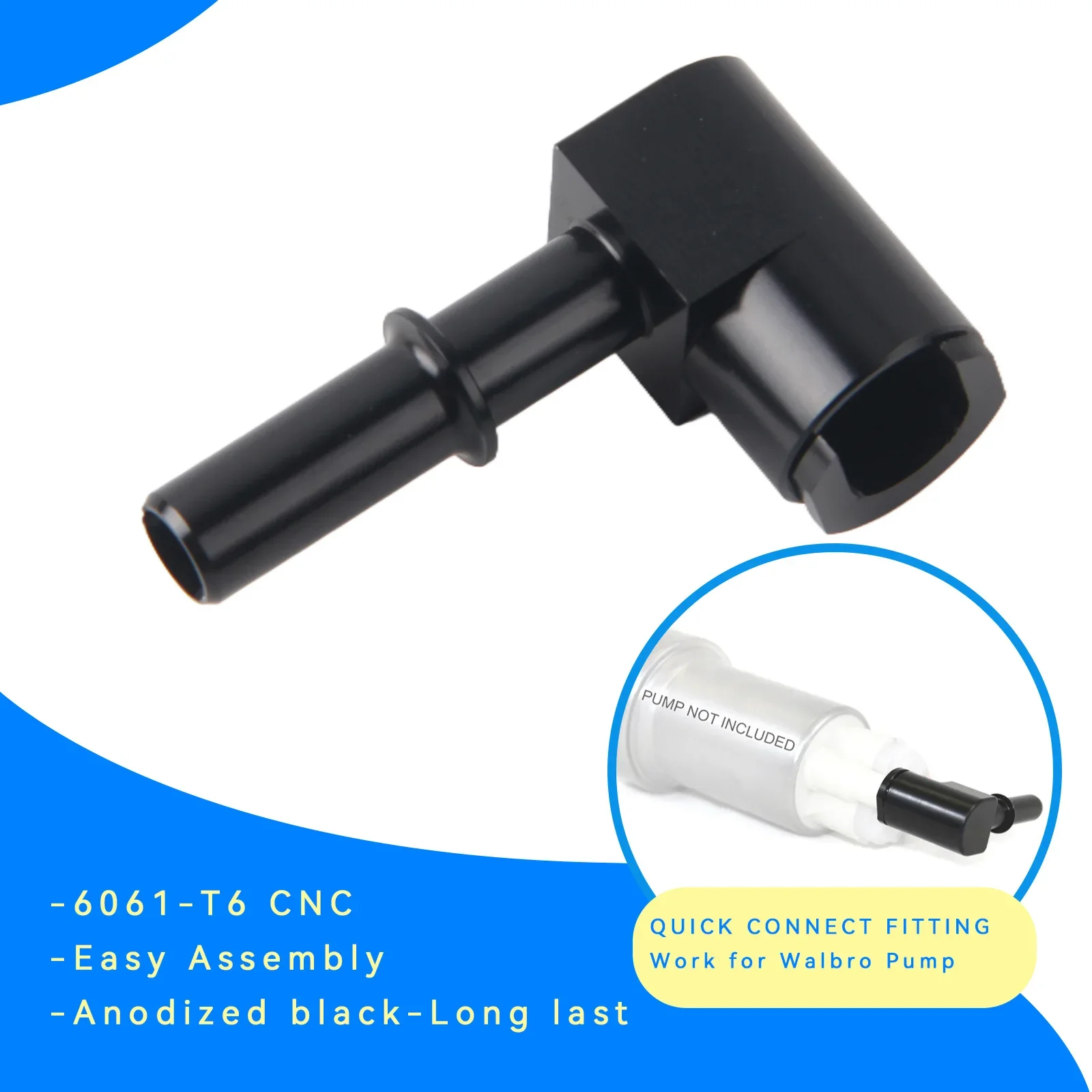 new Aluminum Fuel Pump Fitting 5/16 3/8 For Walbro Pump Customization Available