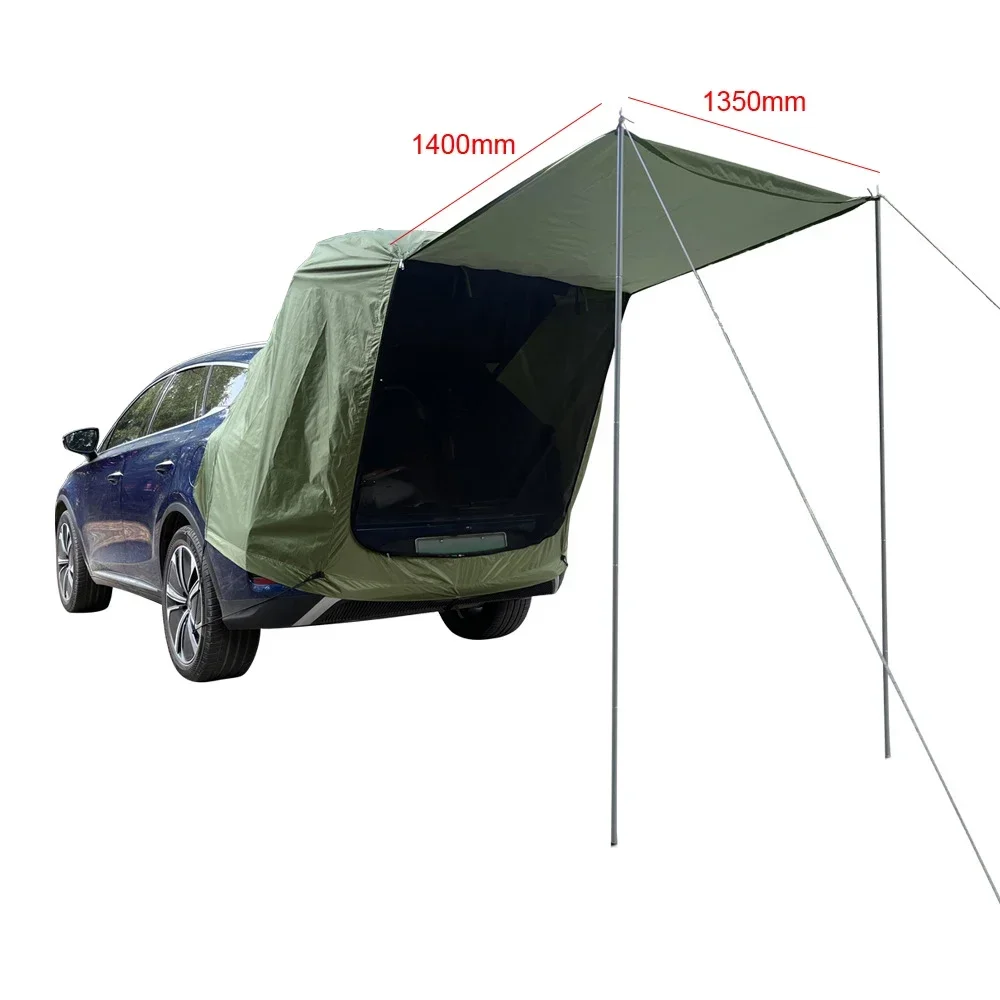 Outdoor Car Tail Tent Camping Picnic Waterproof Sunshade Canopy Extendable Car Roof Awning Shelter UV Protection Rain Coverage