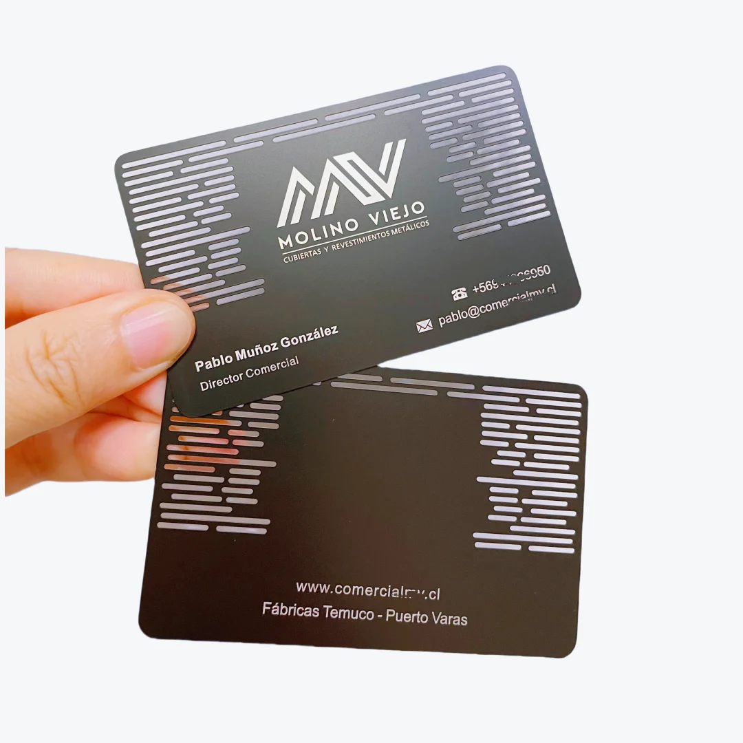 Customized inquiry Cheap Price Custom Black Matt Metal Business Card Laser Cut Out Fashion Design Black Metal Name Business Card