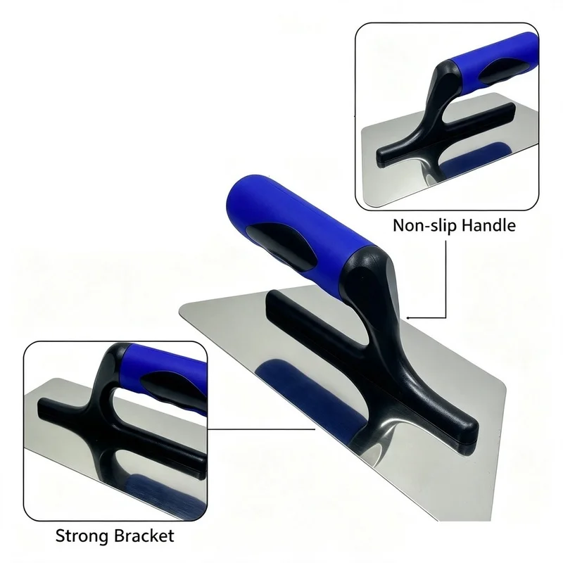 DT16 Trapezoid Thinset Trowel Set 2 Pieces - Stainless Steel Venetian Plaster Trowels, Drywall Tools for Stucco Microcement