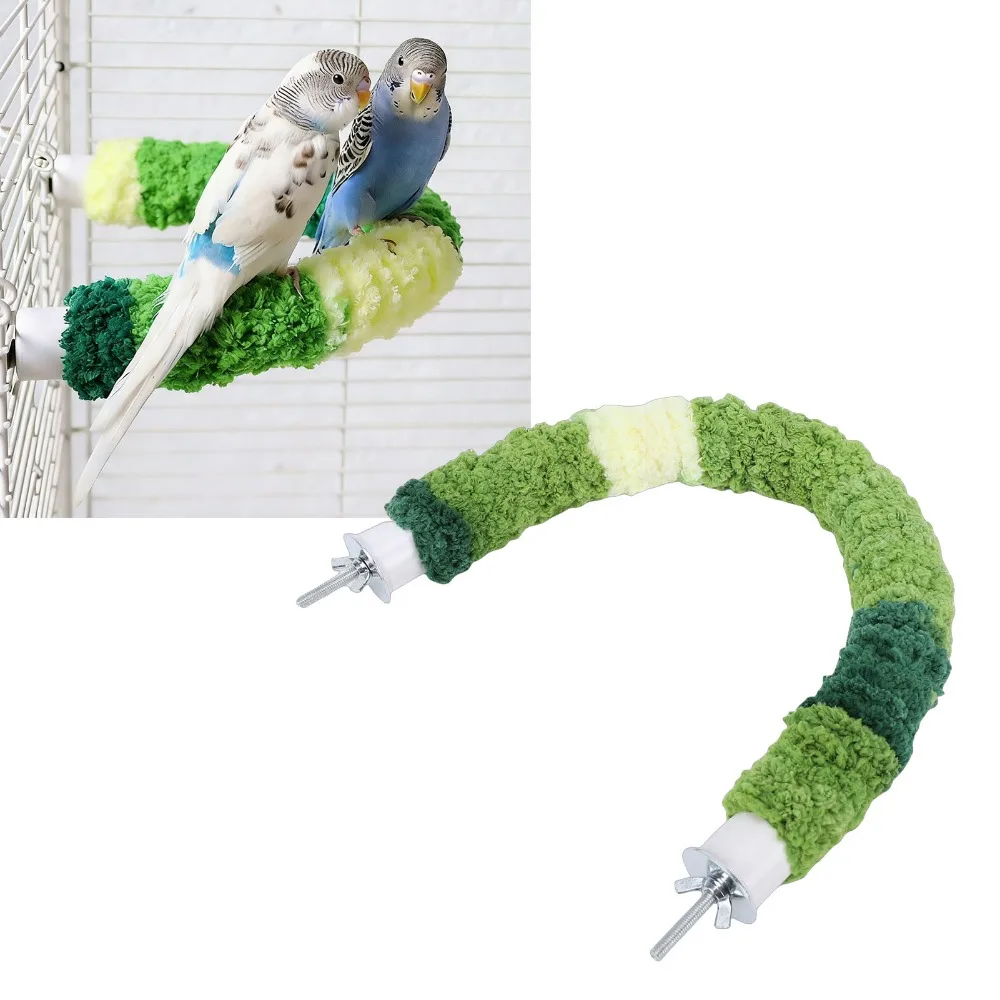 Easy To Install Handwoven Bird Cage Stand Fleece U Shaped Parrot Perch Stand Washable Stable Bird Cage Perch Pole Indoor Use