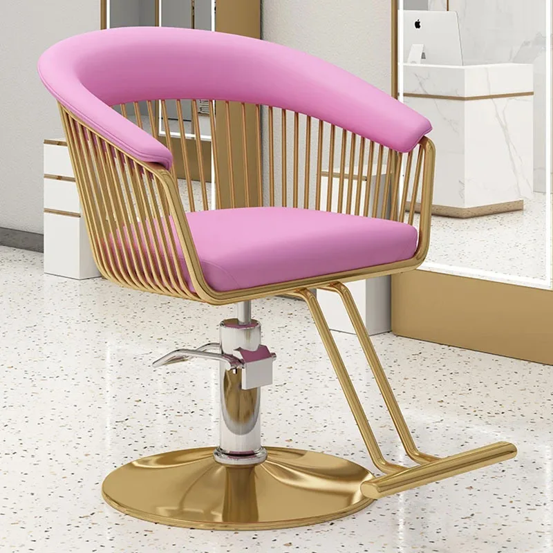 Barbershop Salon Barber Chair Luxury Comfort Gold Swivel Design Barber Chair Beauty Hairdressing Cadeira De Barbeiro Furniture