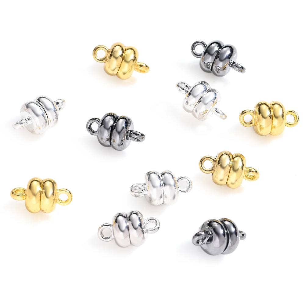 5Pcs 7×12mm Apple Shaped Zinc Alloy Magnetic Clasps, Mixed Color Magnet Jewelry Connectors For DIY Bracelet Necklace Making view 2