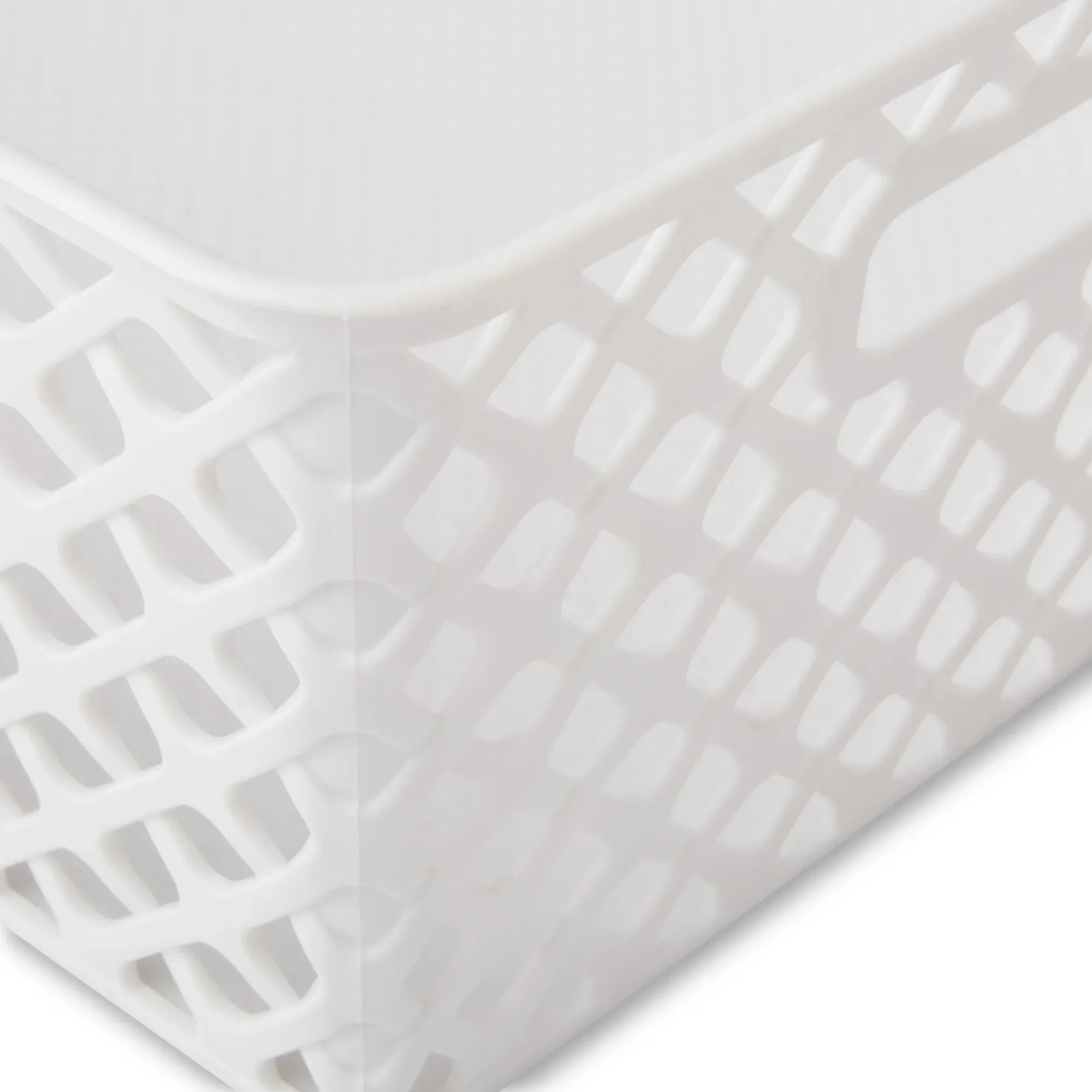 4 Piece White Decorative Storage Basket Set