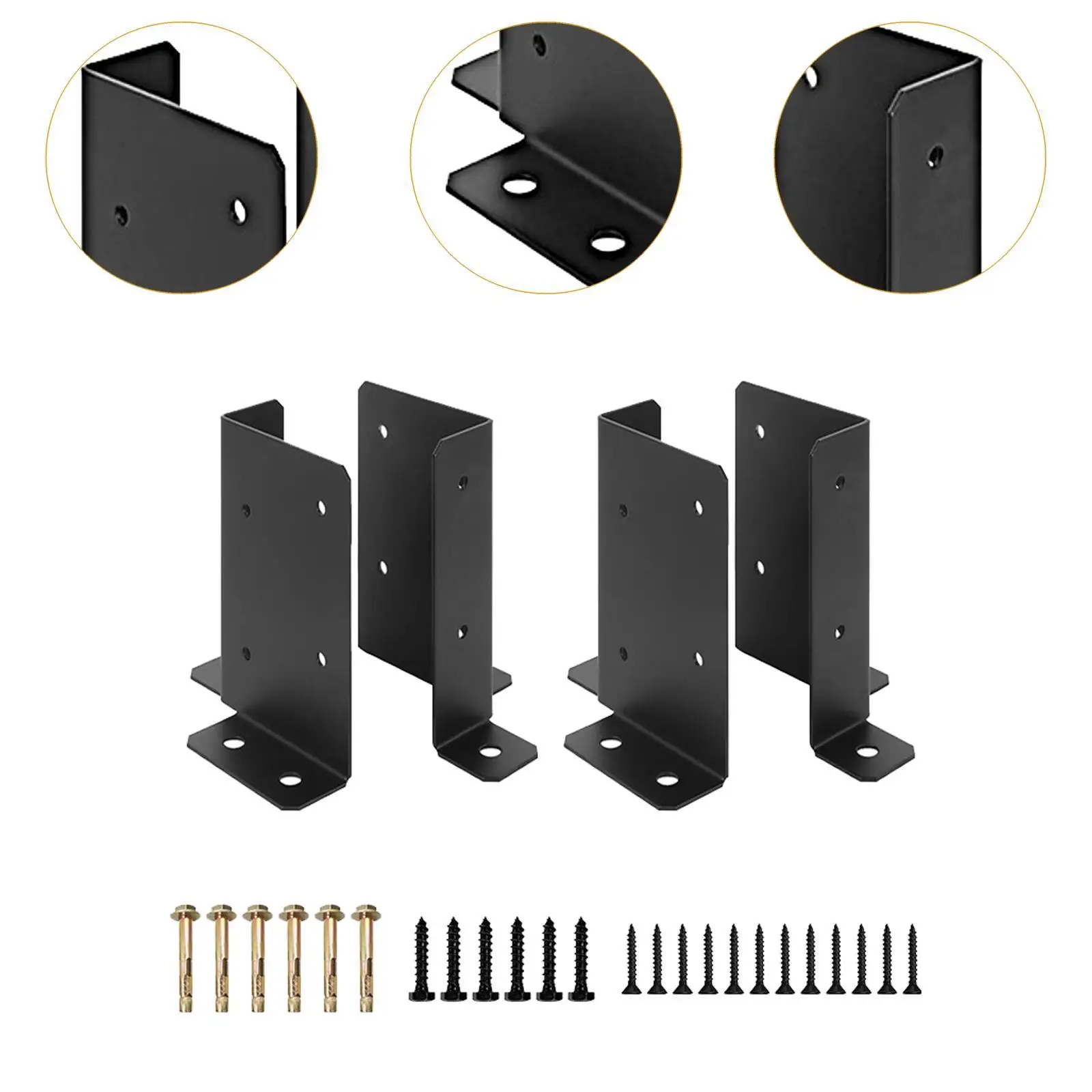 4x Adjustable Deck Post Anchor Brackets Hardware for Decking Mailbox Pergola