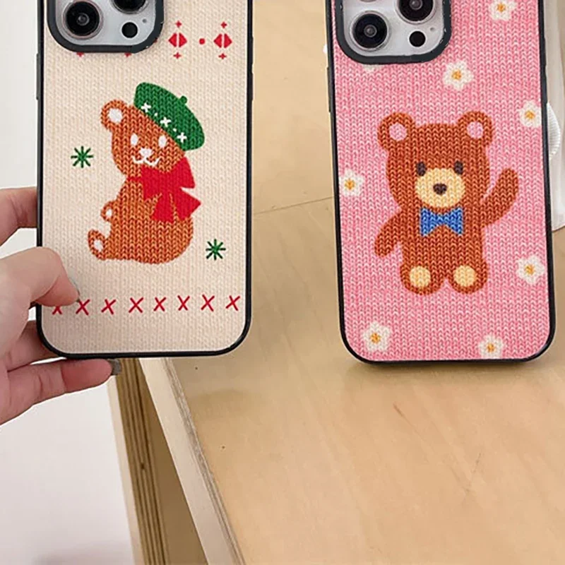 

Upgrade Acrylic Border Bear Phone Case Cover for IPhone 11 12 13 14 15 Pro Max Case for IPhone 15 Pro Max