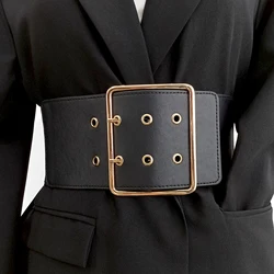 Faja elástica ancha negra para mujer, cinturones de corsé elásticos de cintura para mujer, cinturón de vestir de talla grande, pretina fácil a la moda