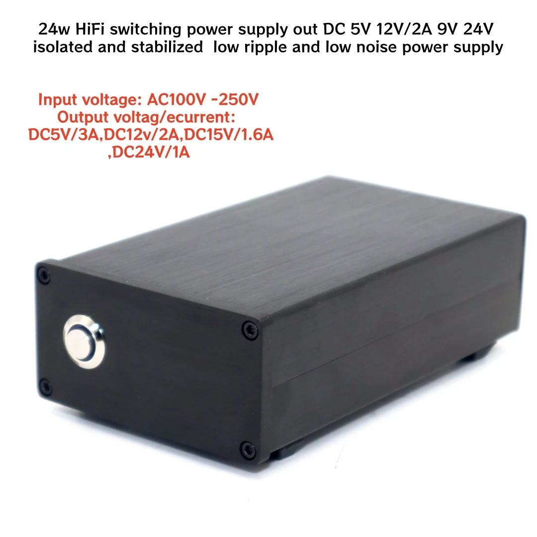 24w-hifiスイッチング電源、dc-5v-12v-2a-9v-24v出力、絶縁安定化、低リップル、低ノイズのdac用電源