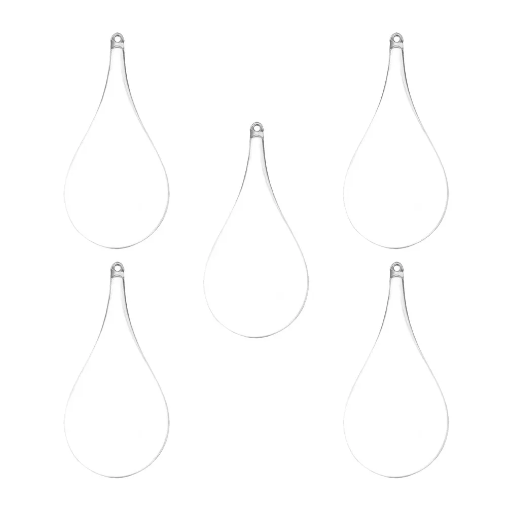 5Pcs Drop Shaped Clear Plastic Fillable Ball Ornament Hanging Decoration for Home Office Hotel Window Display DIY Craft Gift