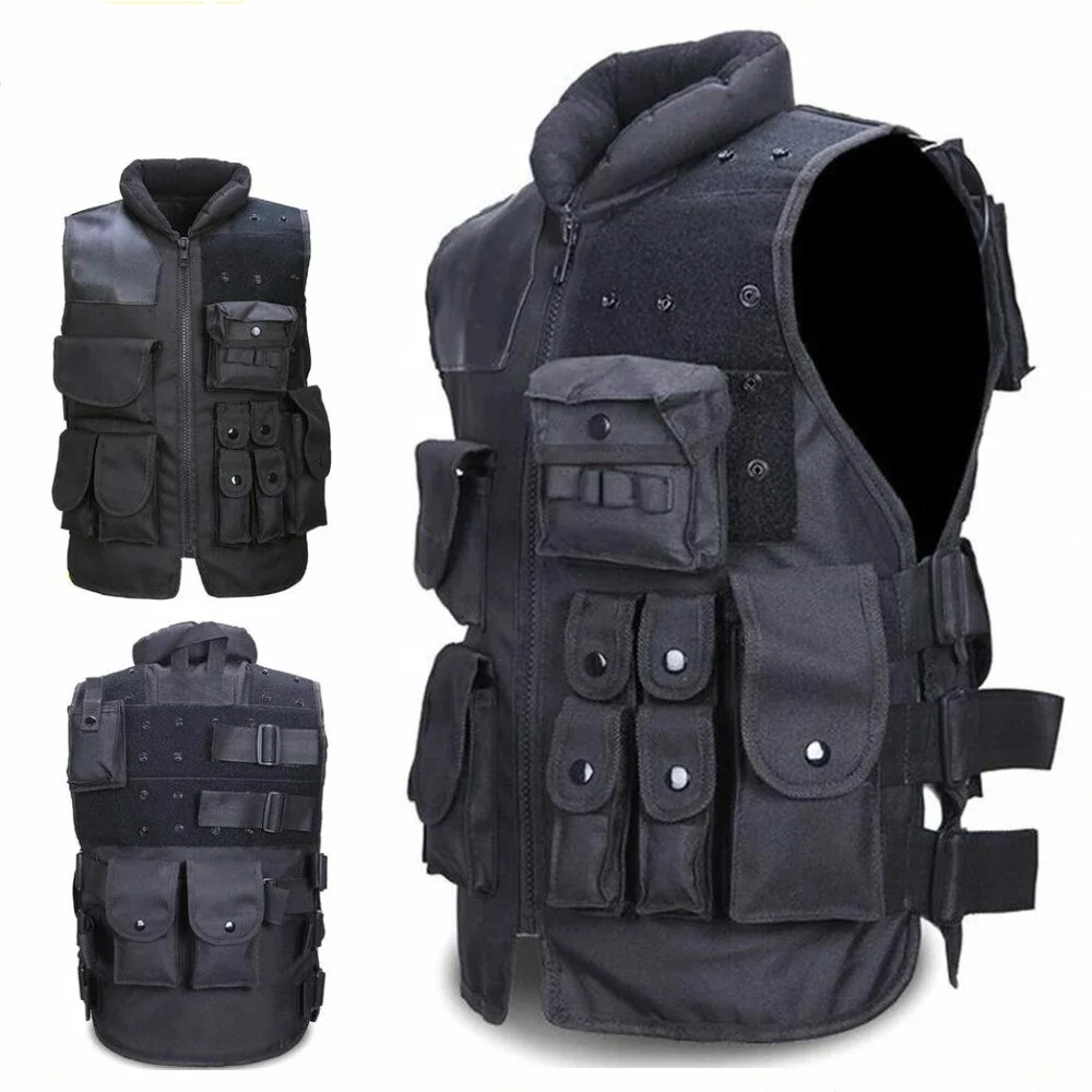 Outdoor Military Training CS Tactical Molle Vest - Multi-pocket, Airsoft Combat Armor for Mens Hunting, Paintball, Police Securi