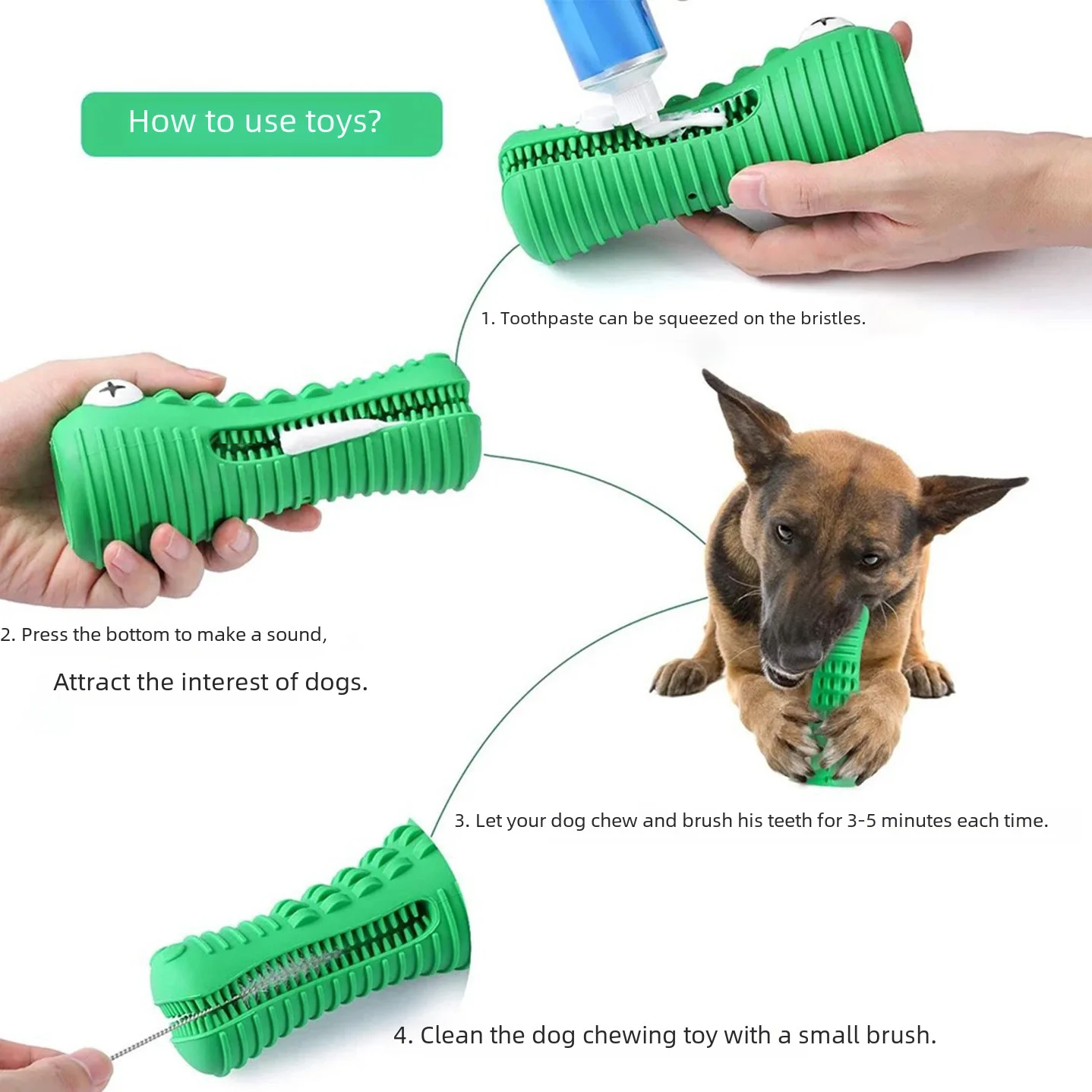 Pet Supplies Factory Dog Toy Bite Resistant Voice Alligator Rubber Molar Teeth Cleaning Toy Pet Chew Toy Dog toys set Dog bow