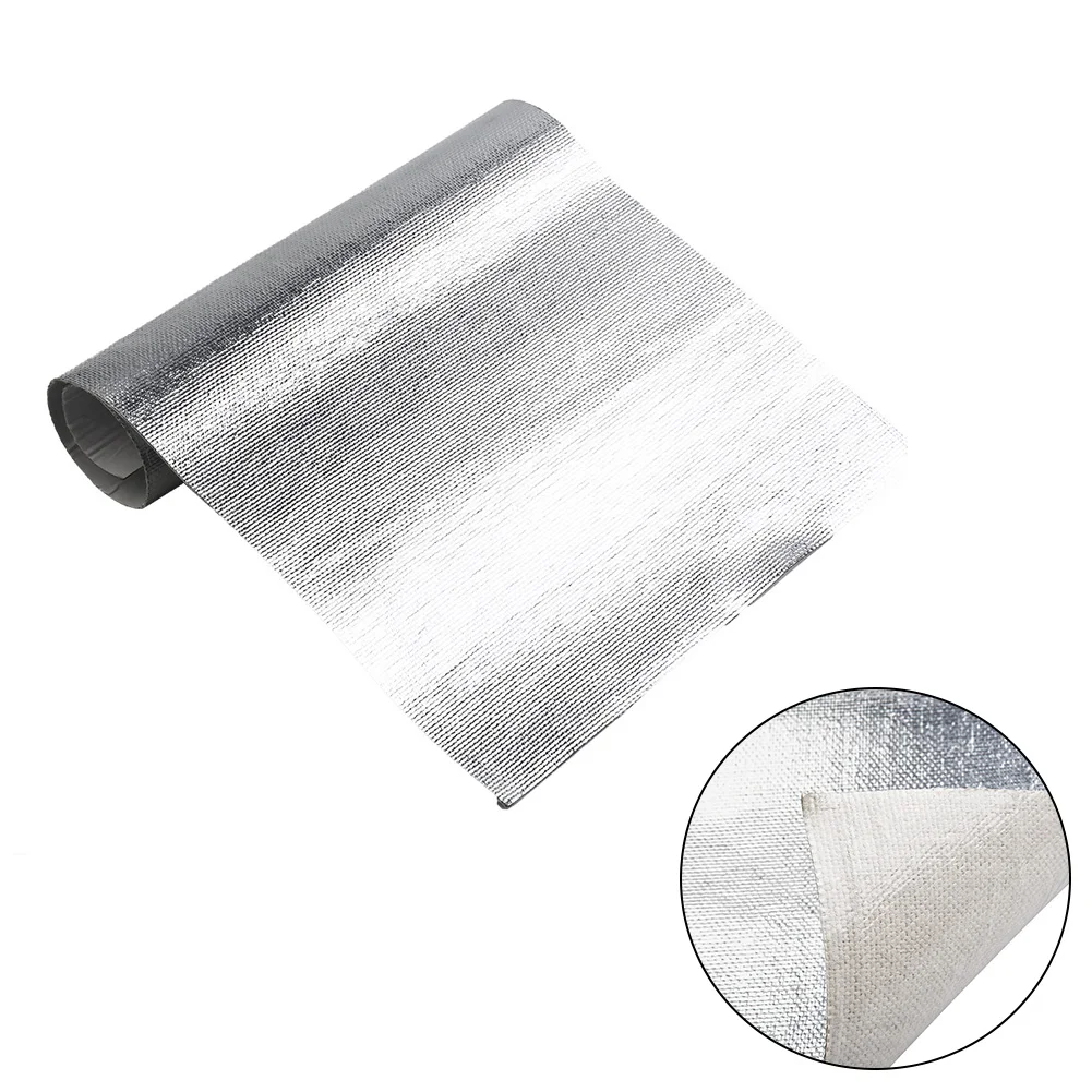 Car Heat Protection Film Fireproof Heat Insulation Mat Self-adhesive Aluminum Foil High Temperature Resistant Cloth