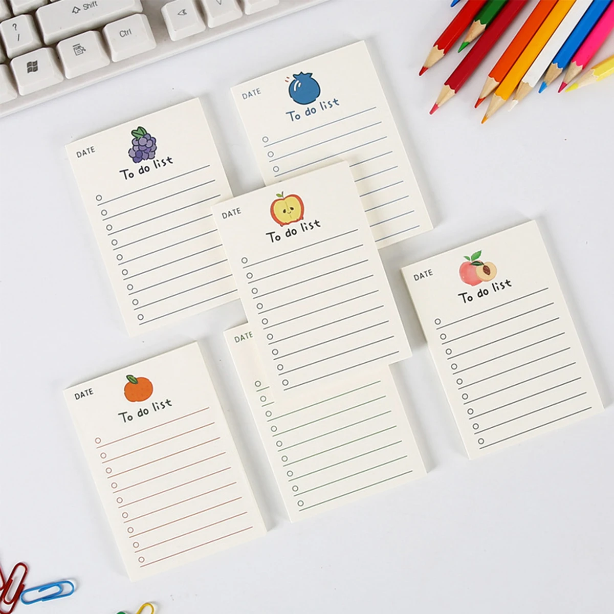 Randomly send 8 cute fruit printing to-do list notebooks, student and office daily planning notebooks