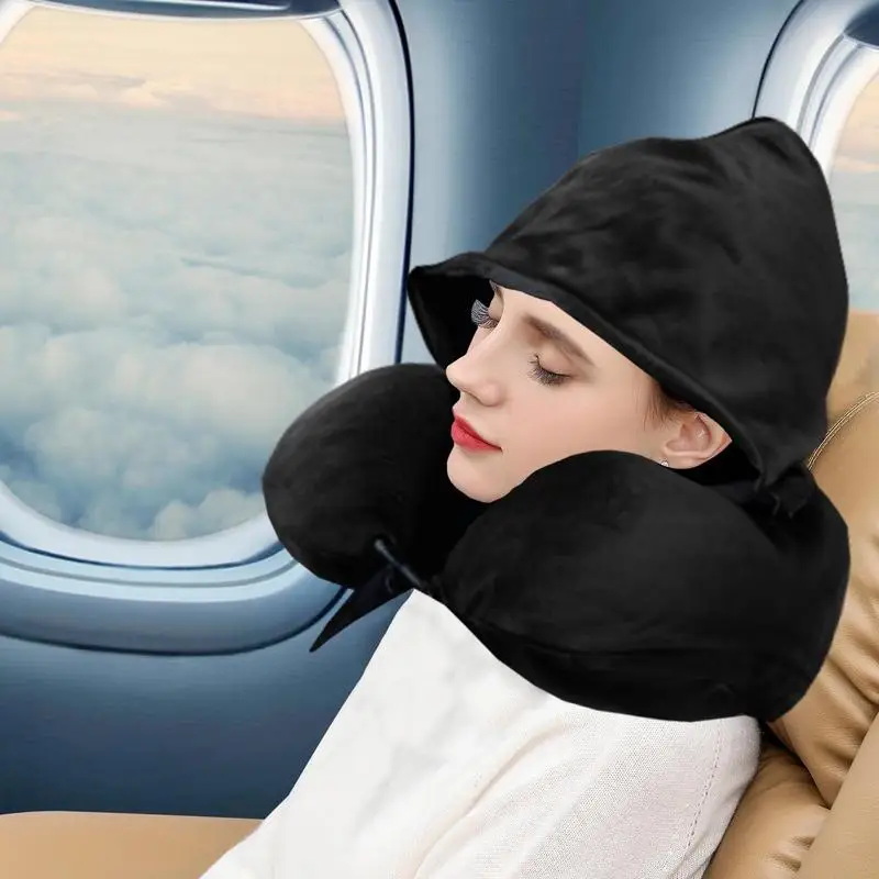 

Neck Pillow Stuffable With Clothes Home Stuffable Pillow Hooded Headrest Sleeping Airplane Stuffable With Clothes Neck Pillow