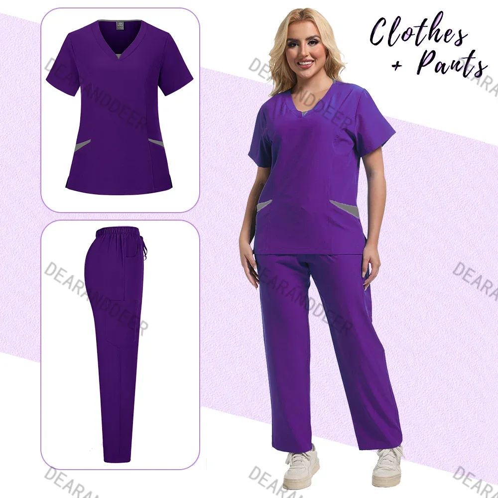 Neue reine Farbe weibliche Krankenschwester matte chirurgische Uniform Jogging-Kleidung Haustier Krankenhaus Zahnklinik Arzt Krankenhaus medizinisches Set