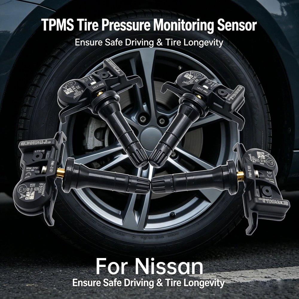 Sensor de Presión de Neumáticos TPMS de 433 MHz PMV-E101 para Nissan Kicks Sentra Versa, Nuevo 2021-2024, Compatible con 40700-6LB0A