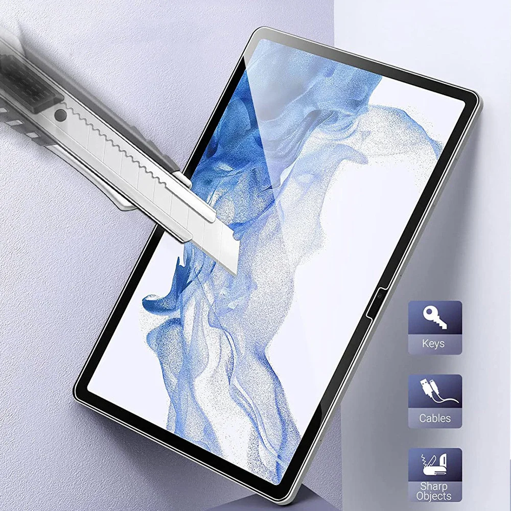 Tempered Glass Screen Protector For Samsung Galaxy Tab S7/S8 Plus Fe Case SM-T870 T970 T860 T736 X700 X800 X806 Protective Film