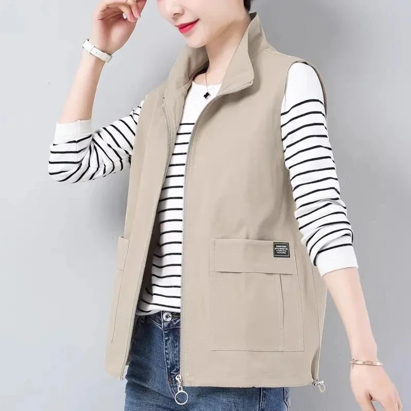 

Middle Aged Mother Spring Elegant Temperament Female Vest Jacket Sleeveless Comfortable Versatile Women's Tank Top JJ395