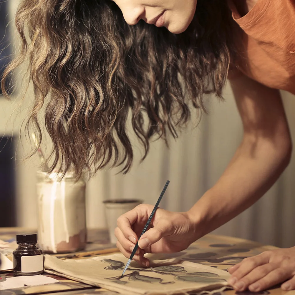 Gancho caneta pintura para pintura em miniatura pincéis finos detalhes acrílicos miniaturas crianças