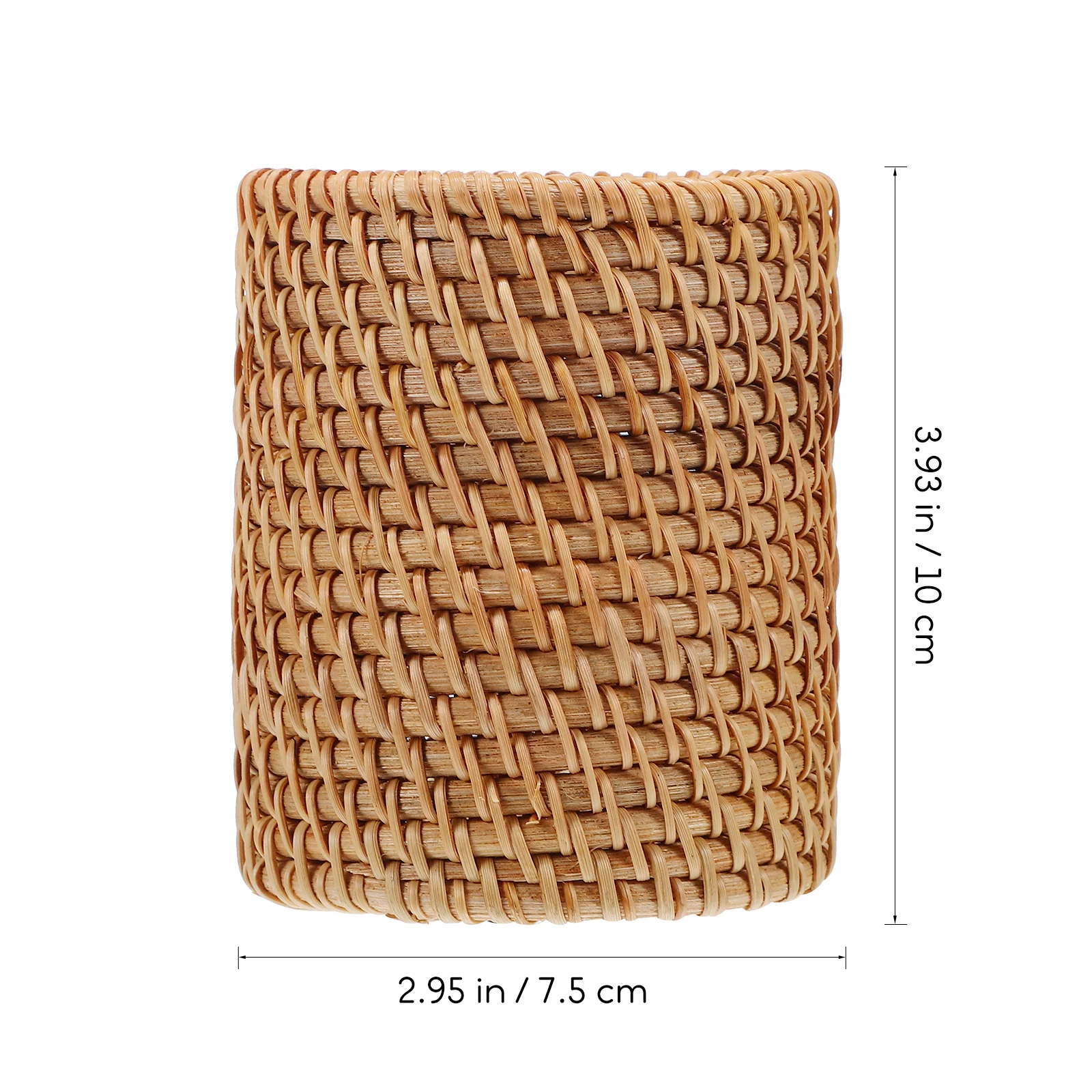 2 Pcs Large Capacity Pencil Case Rattan Holder 2pcs Diameter 8cm Height 10cm Woven Cup Drawer Dispenser for Classroom Child