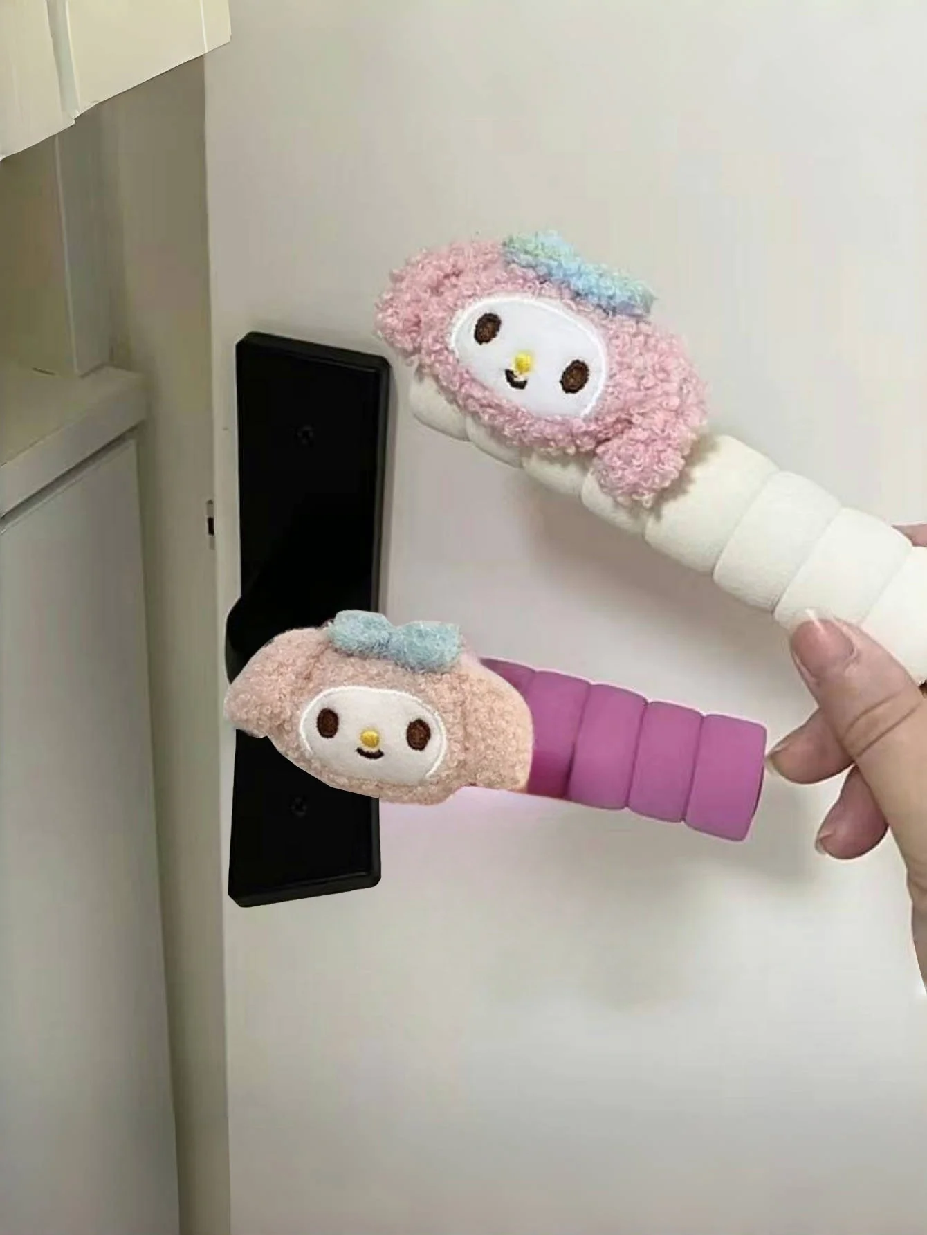 2pcs/set MyMelody Door Handle Protective Cover Y2K Kawaii Anti-CollisionDoor Decoration Cartoon Home Antistatic Decor