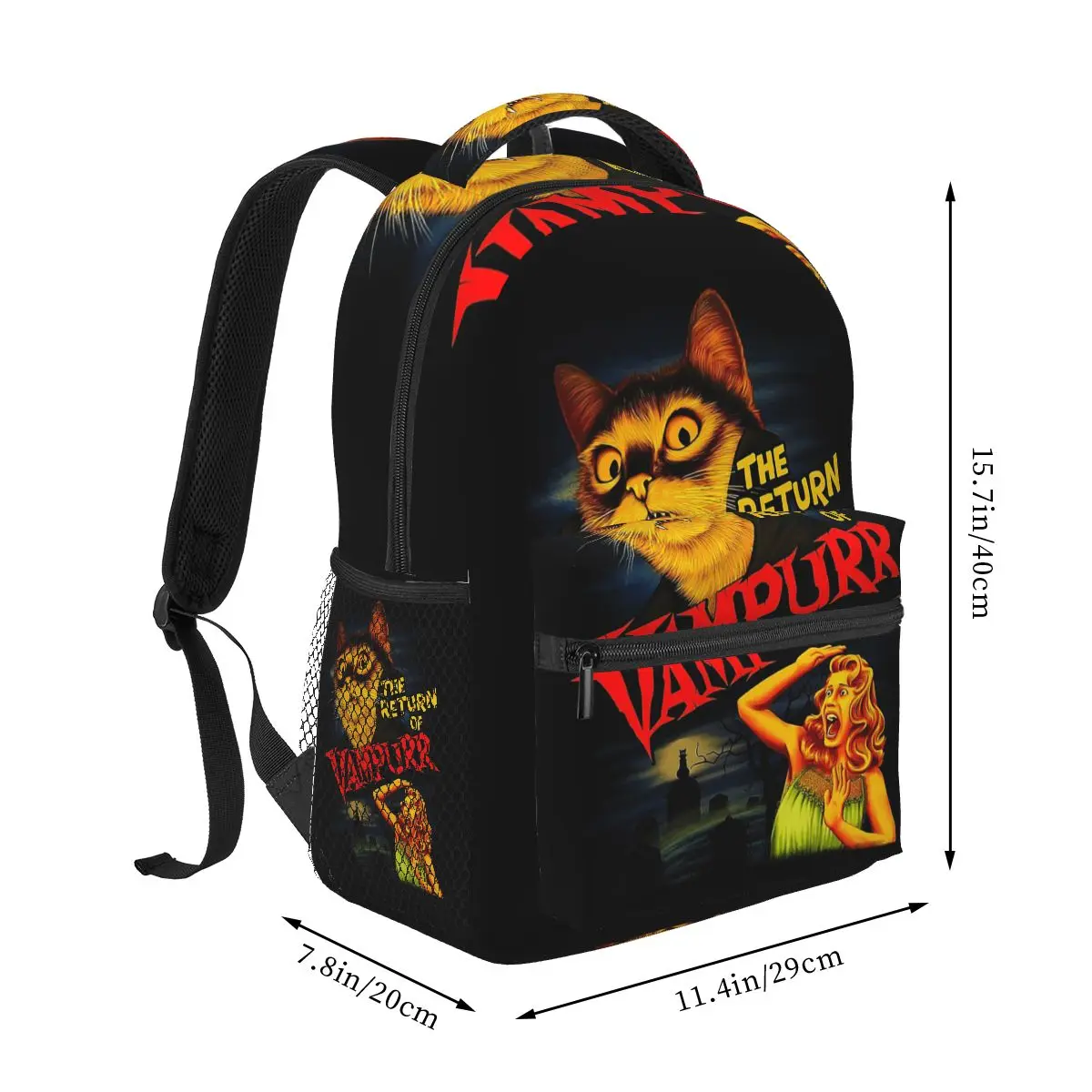 Cat The Return Of Vampurr Horror Halloween Backpack Hot Sale Daypack Children BookBag School Bag Shoulder Bags for Men Women