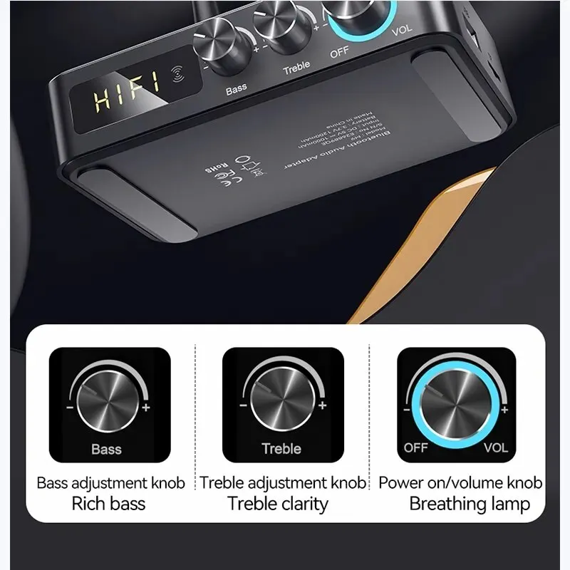 NFC 1200Mah Bluetooth 5.0 Odbiornik Nadajnik Stereo 3.5mm AUX Jack RCA TV PC Bezprzewodowy Adapter Audio Mikrofon Św Radio FM