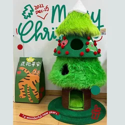 Christmas Tree Cat Climbing Frame, Grinding Claw Toy with Cat Litter, Climbing Column, Scratching Board, Climbing Supplies