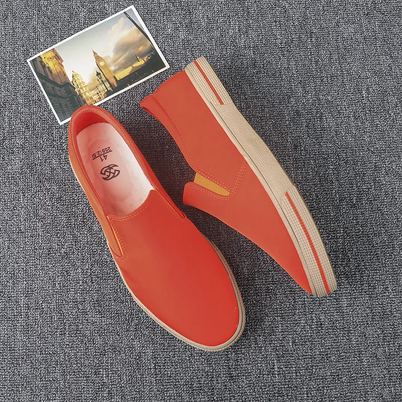 Men\'s All-match Casual Shoes Fashion Mixed Color Anti-collision Loafers Slip-on Comfortable Non-slip Outdoor Male Walking Shoes