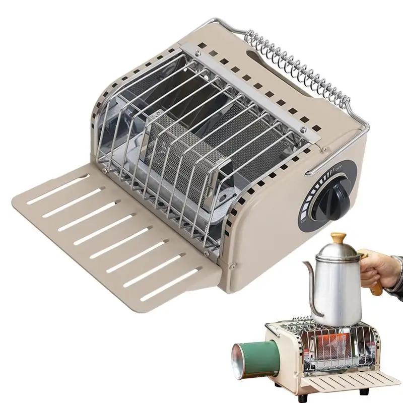 

Cassette camping stove outdoor heater stainless steel stove multi-level adjustable with storage bag for outdoor picnic heating