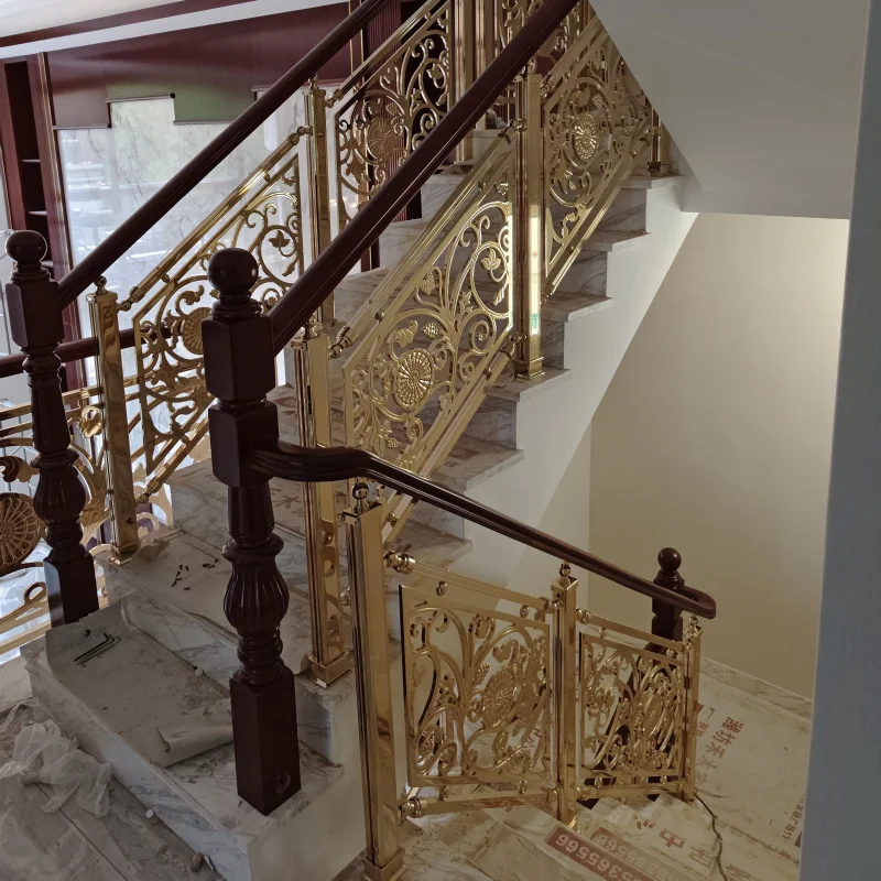 Custom. custom royal aluminum metal balusters carved brass stair railing handrails