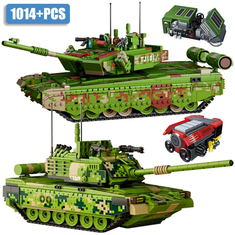 

Military MOC Type-99 Main Battle Tank VT-5 Light Tank Model Building Blocks DIY Modern Weapon Bricks Toys For Children Gifts