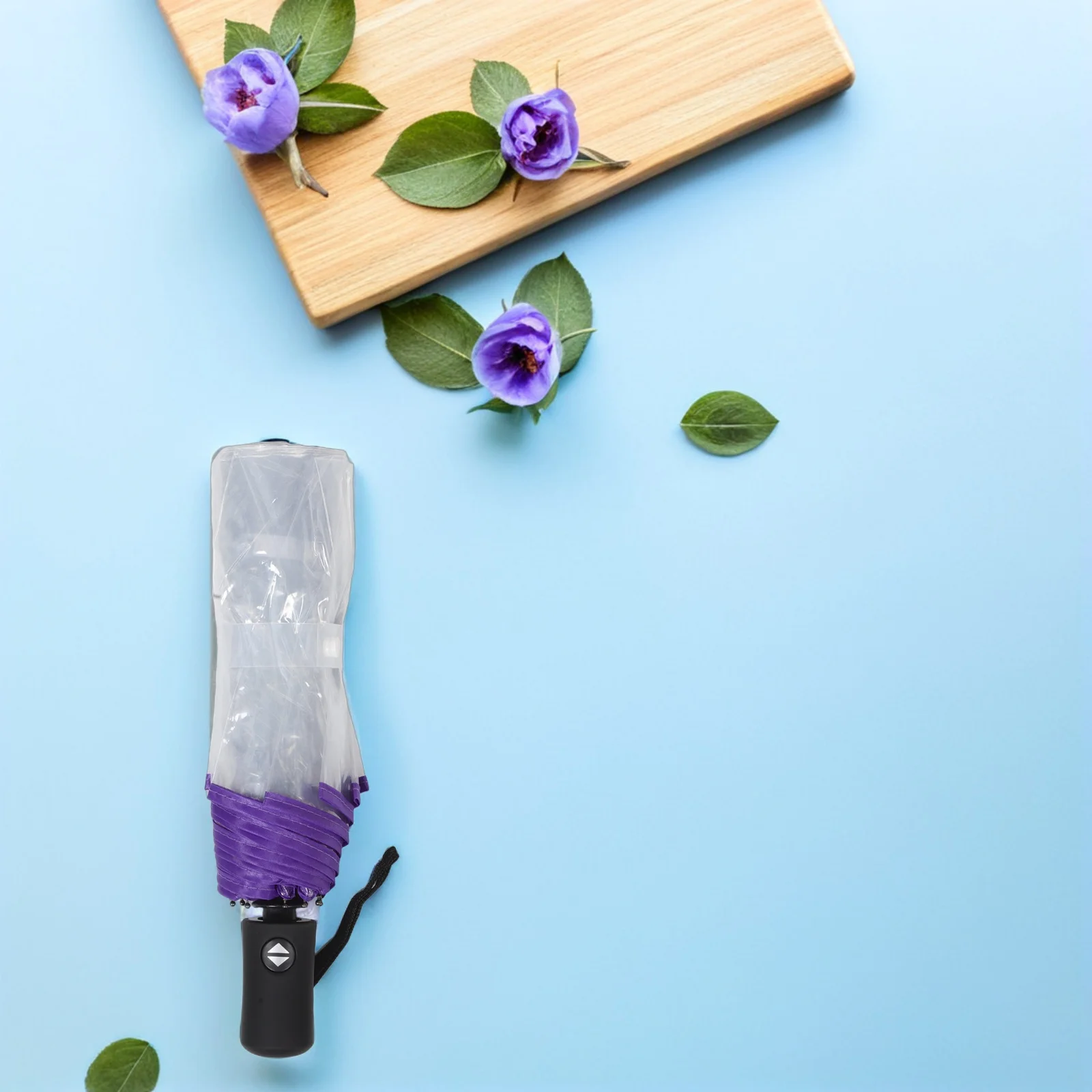 

Automatic Transparent Folding Umbrella Threefold Compact Clear Portable Open Close Pocket Size Minimalist Design