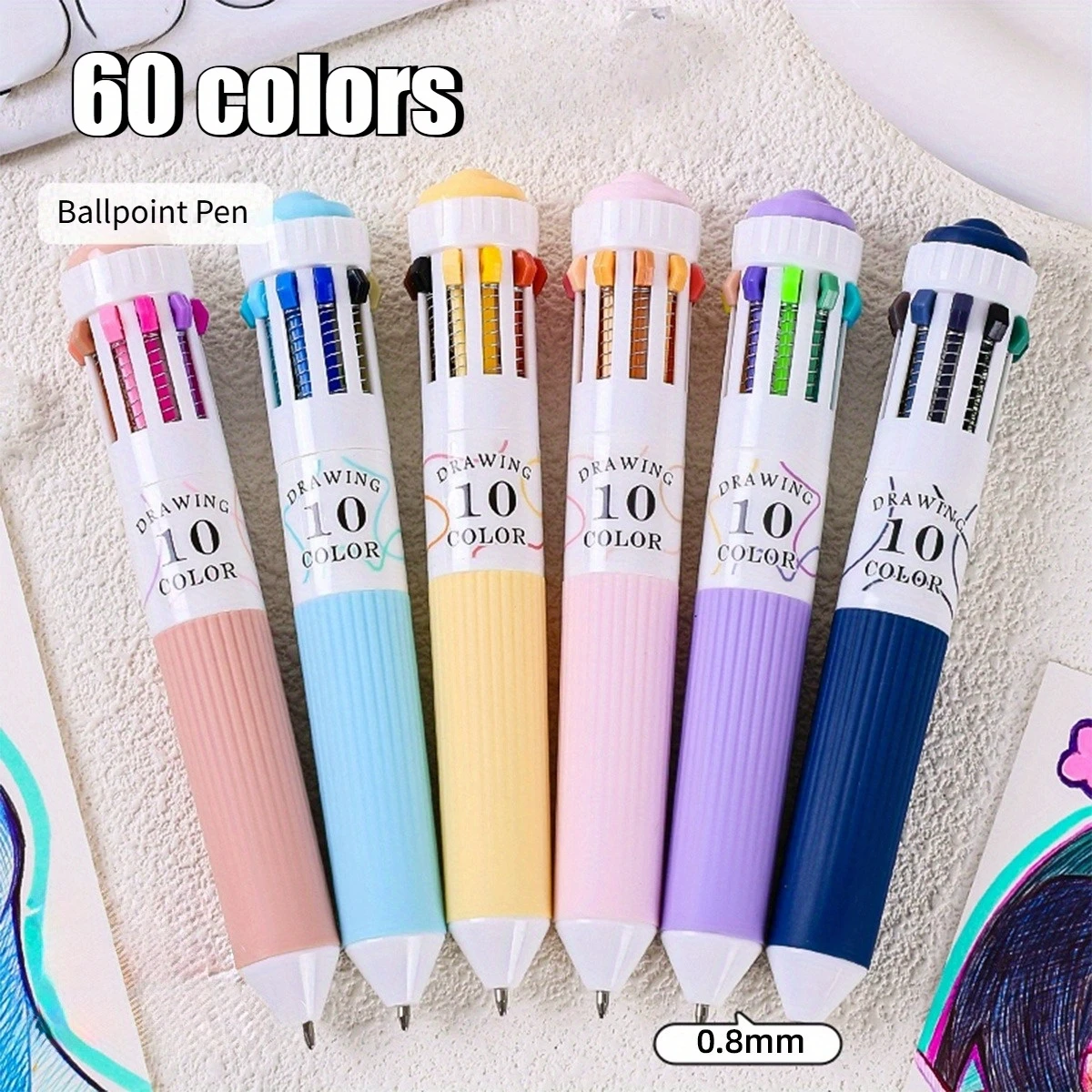 

Languo 3-Pack Vibrant 10-Color Ballpoint Pens, Smooth Writing Doodle Markers, Ideal for Students, Rewards, Fitness Coaches, Gym