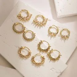 HECHENG, New Zircon Small Hoop Earrings for Women Ear Piercing Jewelry Wholesale Dropshipping