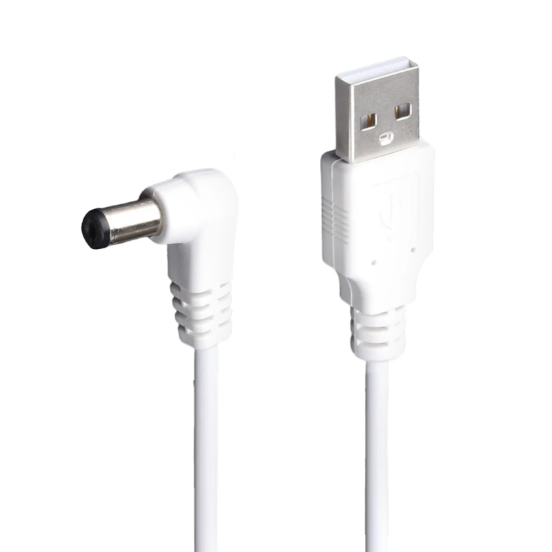 USB to DC5.5x2.5mm Power Cable Straight / Curved Head Charging Cord Convenient for Monitors