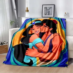 Disney Cartoon Aladdin Room Decoration Warm Blanket Comfortable Soft Portable Travel Picnic Blanket Gift for Family or Friends