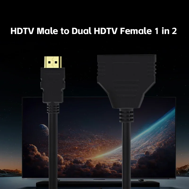 HDTV 1 in 2 1080P HDTV Splitter Adapter Male To 2 Female Head Adapter HD Male To Female Conversion Cable image 6