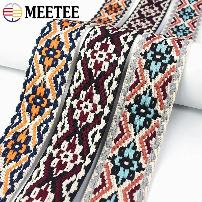 

2/5M Meetee 50mm Jacquard Webbing Tape 2mm Thick Nylon Webbings Ribbon Strap Lanyard for Bag By Meter Sewing Bias Accessories