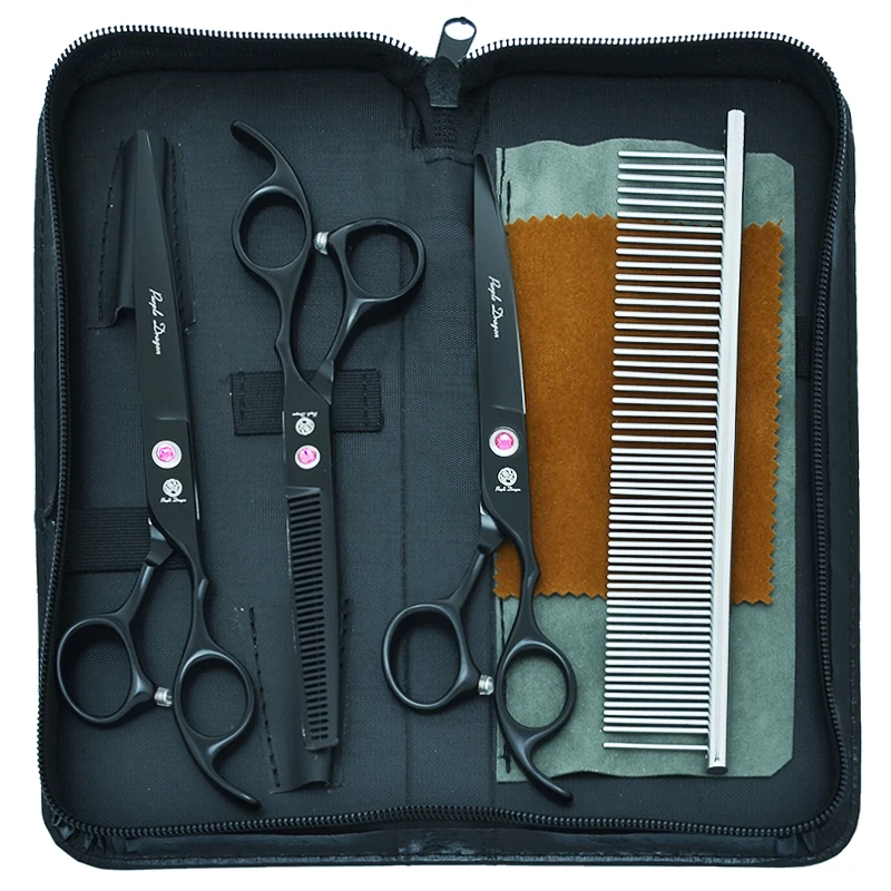 

7.0" Purple Dragon Dog Cat Hair Shears Pet Grooming Scissors Straight Curved Cutting Thinning Scissors Animal Supplies B0032B